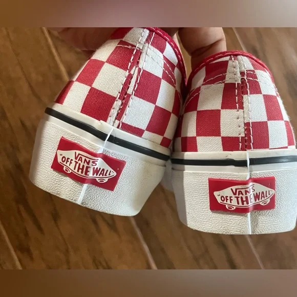 Vans Platform Red Checkered Sneaker Shoes Women’s 6/Men’s 4.5 - Picture 6 of 11